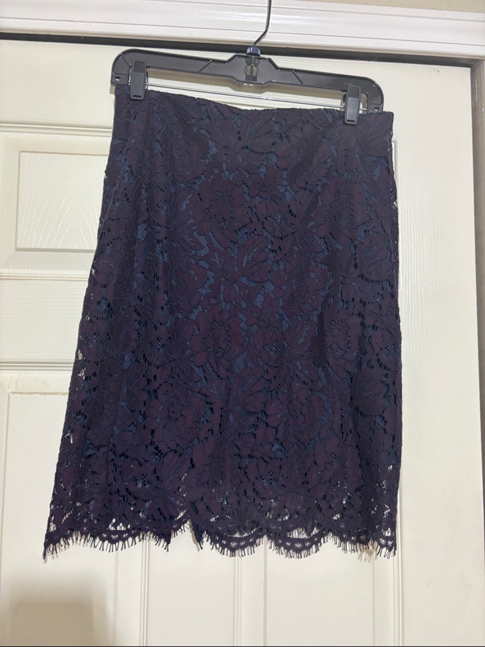 Banana Republic Navy Lace Pencil Skirt